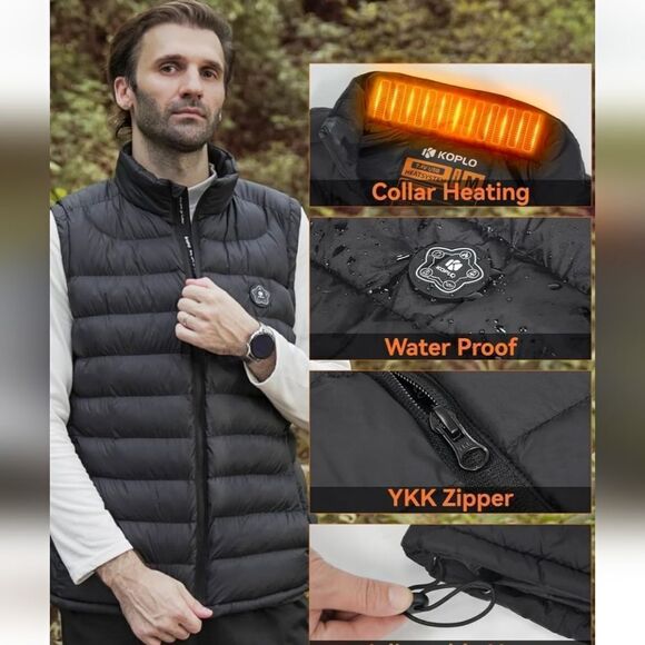 KOPLO Heated Vest for Men, 14400mAh Battery Pack with Lightweight Rechargeable E - Picture 1 of 16